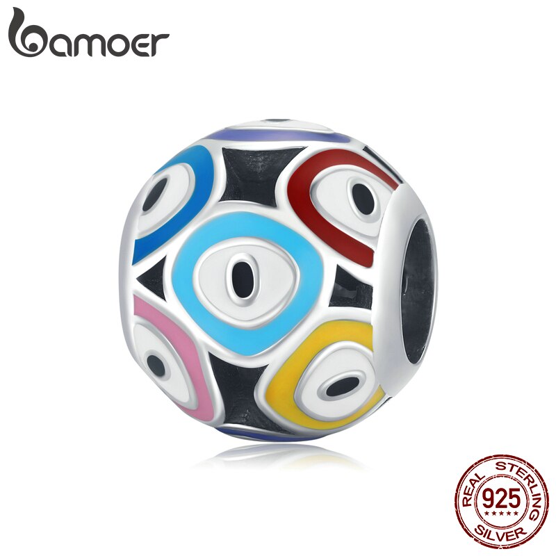 【送料無料】 バングル ブレスレット シルバー レディース ファッション 925 スターリング クリエイティブ カラフル 悪魔 デーモン 目 アイズ チャーム フィット DIY メイキング ファイン ジュエリー