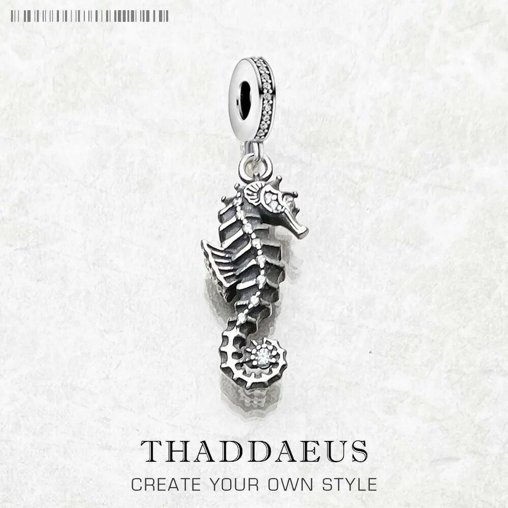【送料無料】 チャーム ペンダント シルバー リング レディース メンズ 海事 タツノオトシゴ ハンドメイド 新しい ファイン ジュエリー リアル 9255 ス...