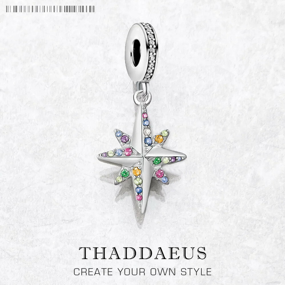 【送料無料】 チャーム ペンダント シルバー リング 揺れる 星 レディース ダングル カラフル スター ヨーロッパ ファイン ジュエリー ギフト 9255 ス...