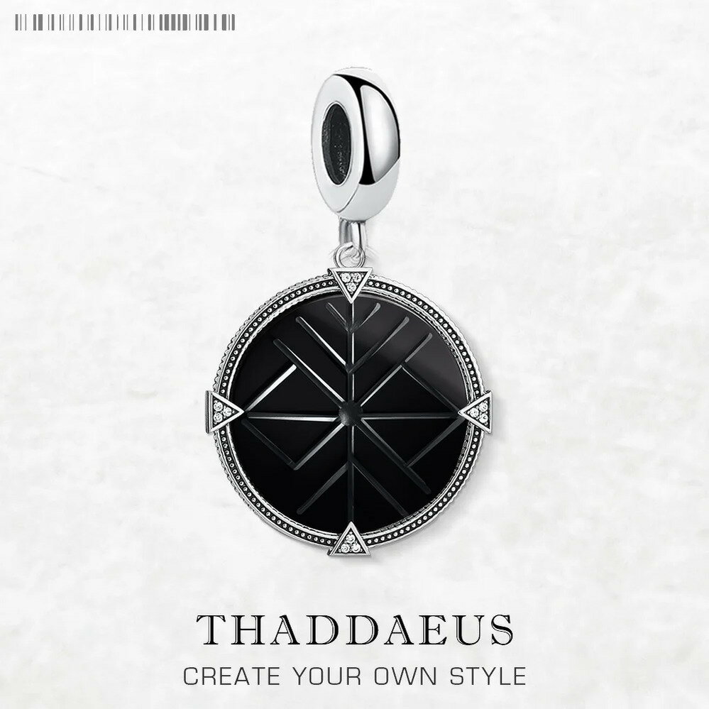 【送料無料】 チャーム ペンダント 黒 ブラック ビンテージ シルバー ラウンド ストーン リング 揺れる レディース メンズ ダングル 9255 スターリング...