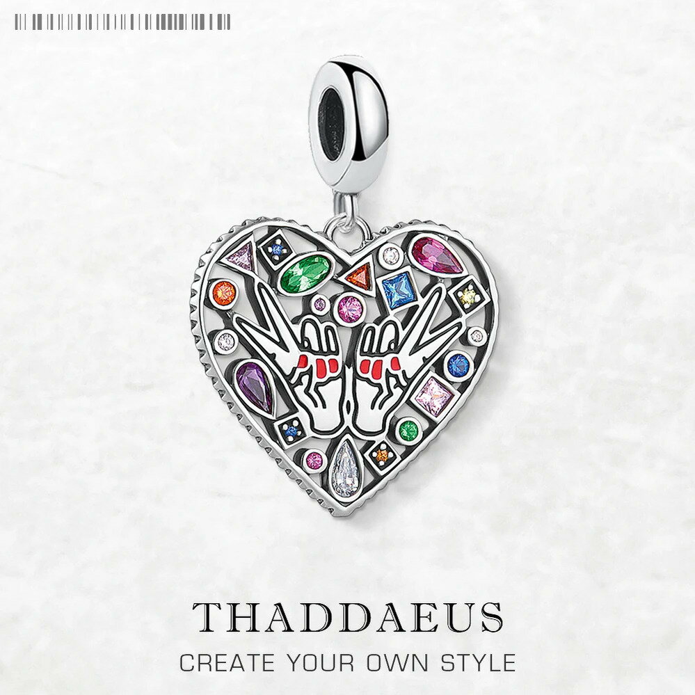 【送料無料】 チャーム ペンダント シルバー ハート ビーズ リング 揺れる レディース Love & ダングル 25 ピース スターリング トレンド ギフト カラフル ジュエリー