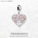 【送料無料】 チャーム ペンダント 赤 レッド シルバー プラント ハート リング 揺れる 木の葉 リーフ 植物 レディース 木 ツリー ダングル ブランド 新...