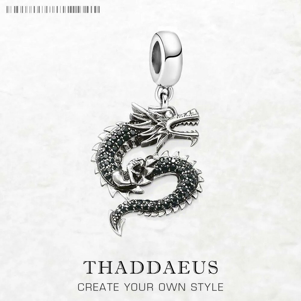 【送料無料】 チャーム ペンダント 動物 アニマル 黒 ブラック ビンテージ シルバー ドラゴン リング 揺れる レディース メンズ ダングル 9255 スター...