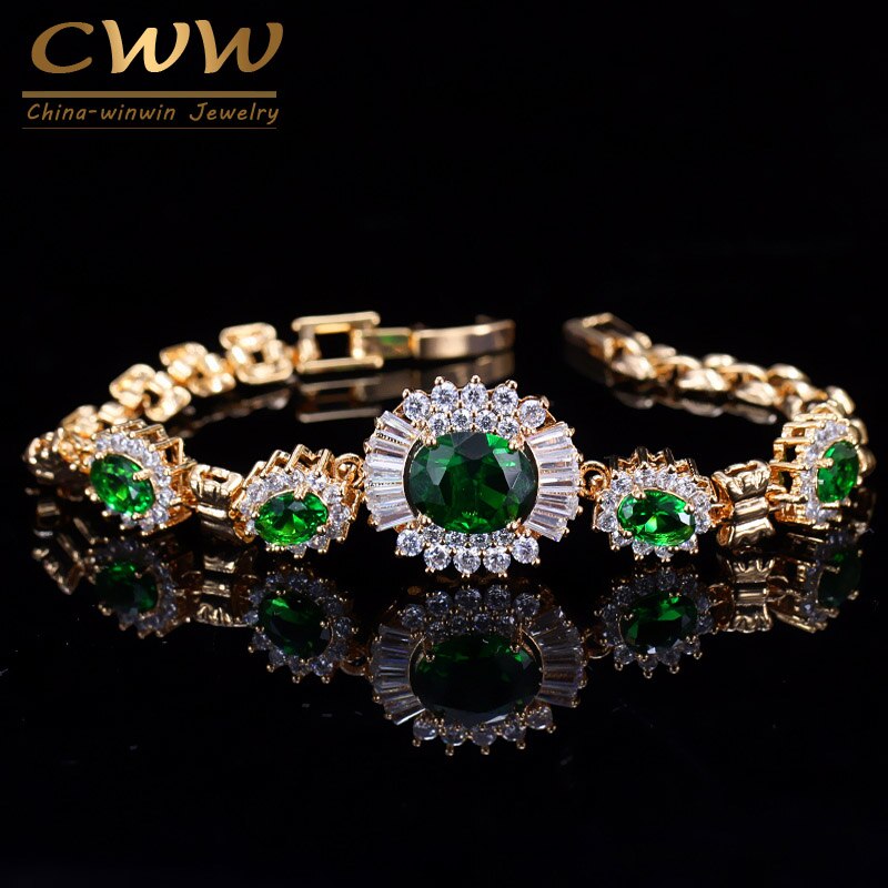 【送料無料】 ブレスレット イエローゴールド 黄 イエロー 緑 グリーン クリスタル ジルコニア レディ..