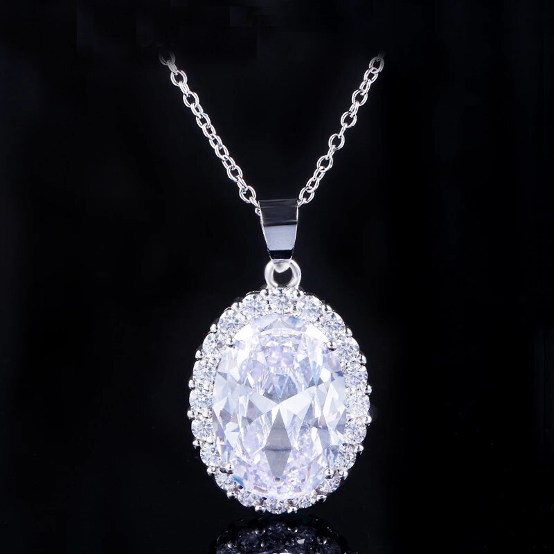 【クーポン利用で3030円】 ペンダント ネックレス シルバー ジルコニア クリスタル ラウンド レース レディース 女性 素敵 大 キュービック ファッション ブランド カラー CZ ジュエリー ギフト