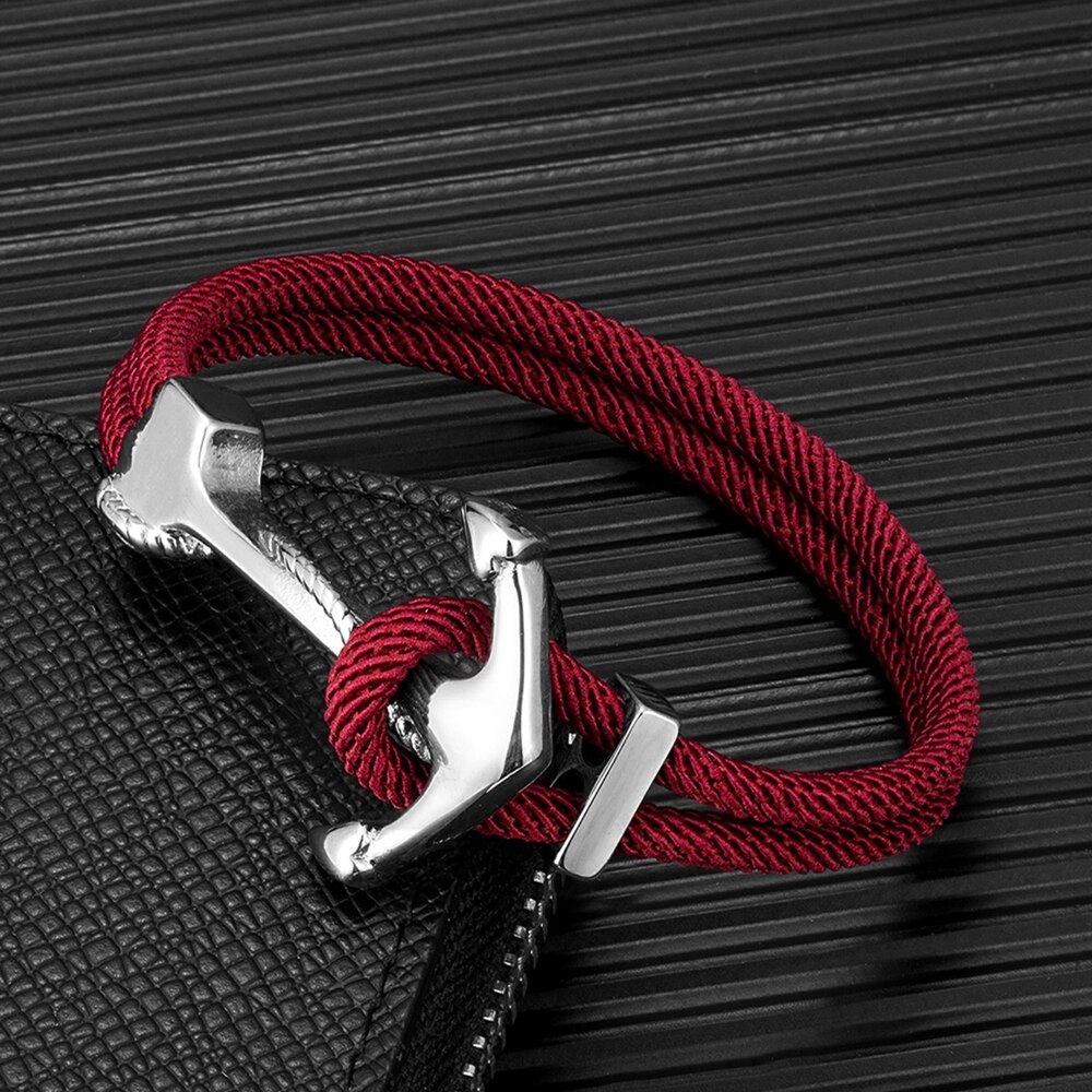 【送料無料】 ブレスレット ボート ステンレス ロープ レディース メンズ ネイビー スタイル アンカー ..