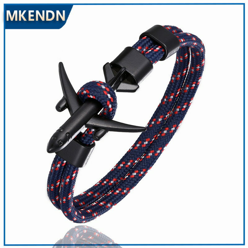 【送料無料】 ブレスレット チェーン メタル ロープ メンズ 新しい 飛行機 アンカー チャーム 550 ラッ..