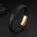 【クーポン利用で3430円】 バングル ブレスレット ラップブレスレット レザー ステンレス メンズ 新しい スチール クラシック トレンド ラップ ファッショ...