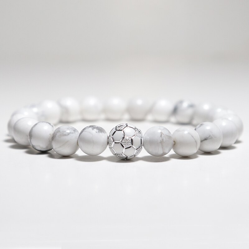 【送料無料】 ブレスレット サッカー フットボール ストーン オニキス レディース メンズ ファッション 恋人 8mm ナチュラル ビーズ ギフト 彼 ハンド ...