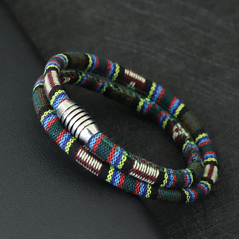 【クーポン利用で3080円】 ブレスレット ステンレス ロープ メンズ 新しい 2023 6mm 糸 ボヘミア 夏 サマー ビーチ アクセサリー レジャー ジュ...