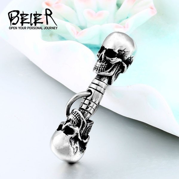 【クーポン利用で4570円】 メンズ 男性 ペンダント ロック チャーム スカル スケルトン 頭 チェーン ファッション ネックレス パンク サージカル ステンレス 316L ビーズ 金属 メタルアレルギー対応 カッコいい シンプル ビンテージ レディース 女性 ごつい かっこいいのサムネイル