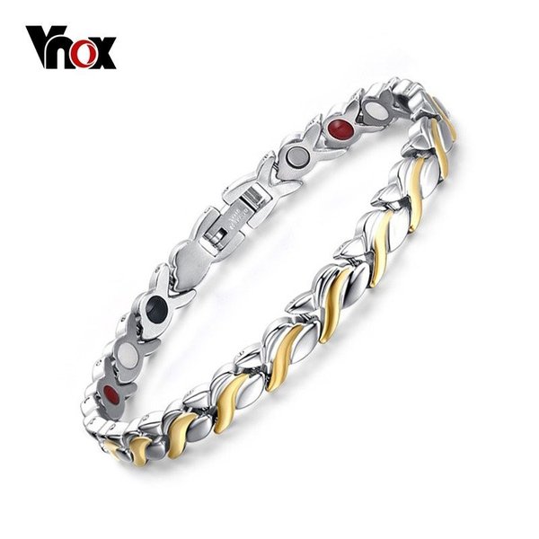 【送料無料】 ブレスレット レディース ステンレス 調整可能 ゲルマニウム マグネティック 磁石 ヘルスケア 長さ ハンド 7mm フリーサイズ 健康 チェーン 磁気 マンテル