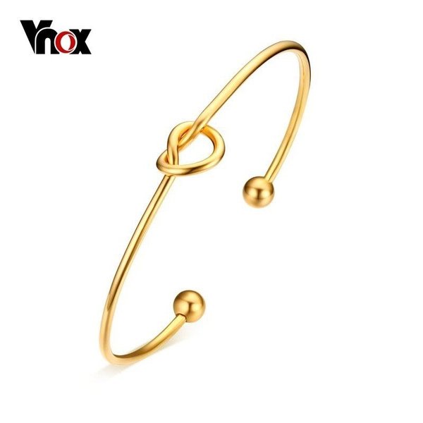 【送料無料】 ブレスレット バングル 結び目 リボン カフ ステンレス ゴールドラウンド メタル クリエイティブノットデザイン 結婚式 ショッピング 金属アレル...