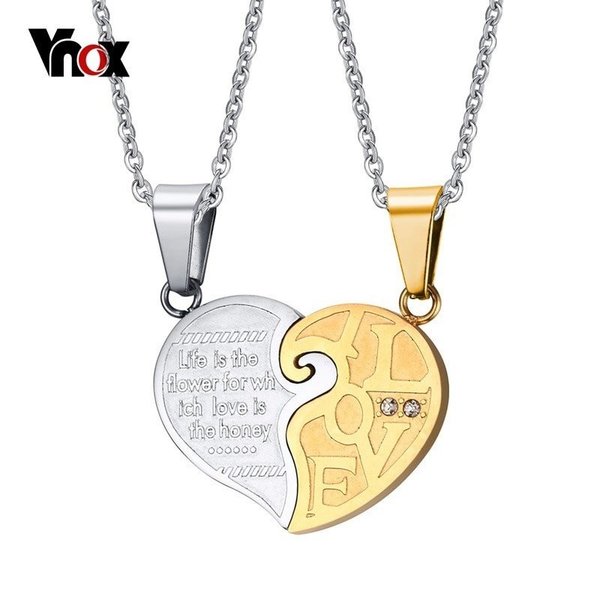 【送料無料】 ネックレス ペンダント ステンレス ジュエリー カップル ハート セット 2個セット ベスト フレンド プレゼント ペアネックレス レディース 女...