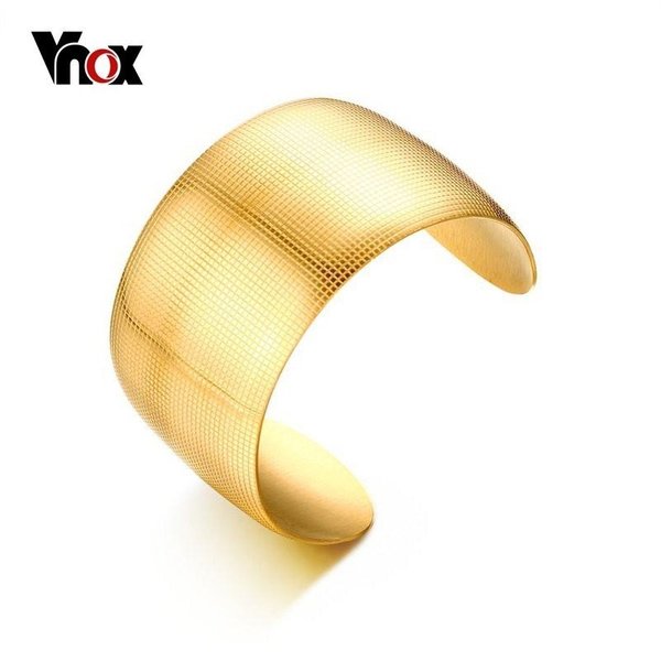 【送料無料】 ブレスレット バングル ステンレス タータンチェック ゴールド月 人気 トレンド メタル ファッション タータンチェック柄カフスデザイン 金属アレ...