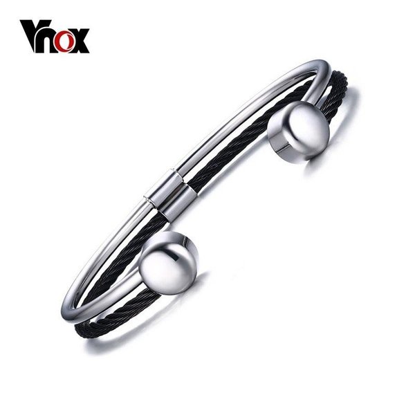 【送料無料】 バングル ブレスレット レディース カフブレスレット マグネティック 磁石 ジュエリー オープン ステンレス カフ トレンド アクセサリー 6.3...