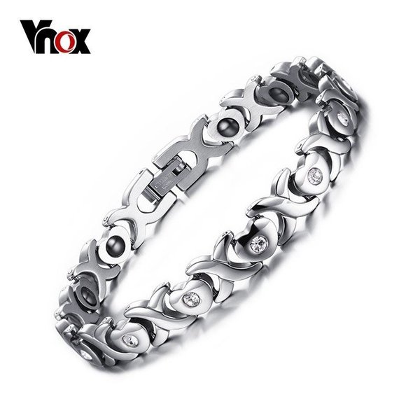 【送料無料】 バングル ブレスレット ステンレス マグネティック 磁石 レディース ヘルスケア ジルコン ハート お手入れ ヘマタイト ケア メンズ 磁気 ジル...