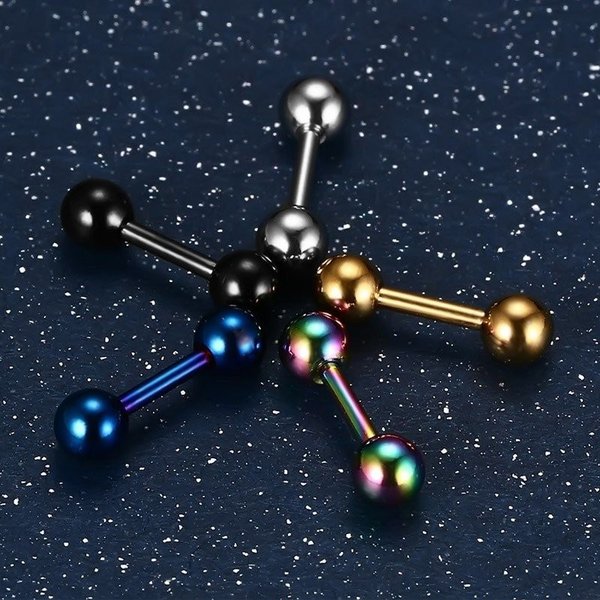 【送料無料】 ピアス メンズ 男性 レディース 女性 ダンベル 小さい かわいい スタッド イヤー ペア セット ガール ボーイ ステンレス 月 ムーン曜 金曜日 おしゃれ 大人