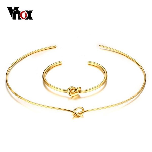 【送料無料】 バングル ネックレス レディース 女性 ゴールド コスチューム エレガント ジュエリー パーティー ノット 結び目 リボン セット アクセサリー ...