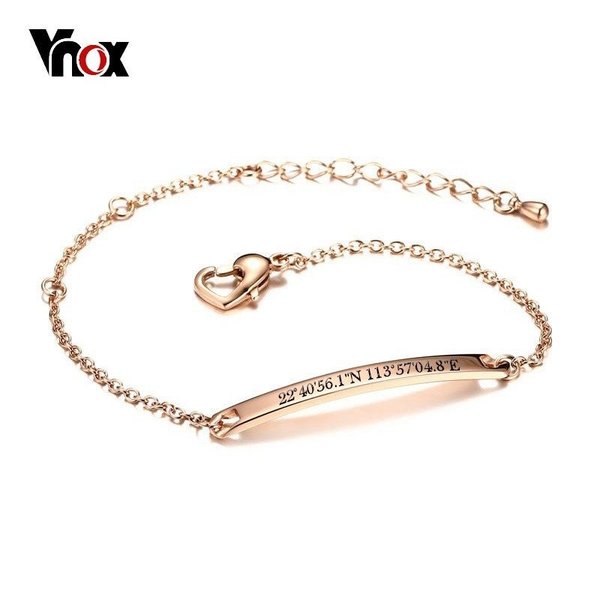 【送料無料】 バングル ブレスレット レディース 無料名入れ刻印 経度 ピンクゴールド 緯度 スライダー トレンド 人気 トーン バー ピンク ゴールド 刻印 ...