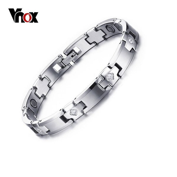 【送料無料】 ブレスレット メンズ レディース タングステン カーバイド ジュエリー クロス マグネティ..