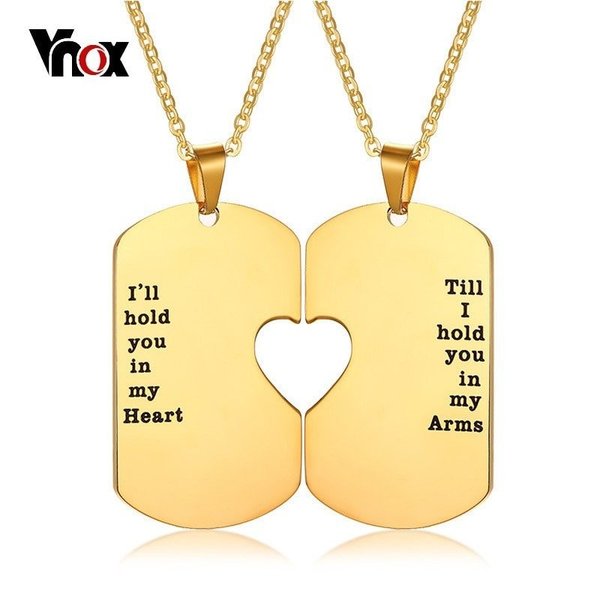 【送料無料】 ネックレス メンズ 男性 レディース 女性 ステンレス 記念日 カップル プロミス デート ハート ゴールド トーン ペアネックレス おしゃれ 大...