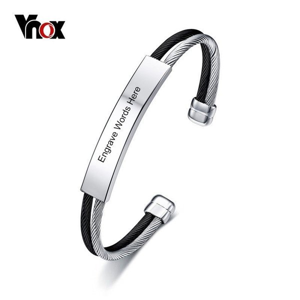 【送料無料】 バングル ブレスレット レディース ステンレス カフブレスレット ジュエリー オープン ワイヤー カスタマイズ 名前 ネーム カフ 刻印 おしゃれ...