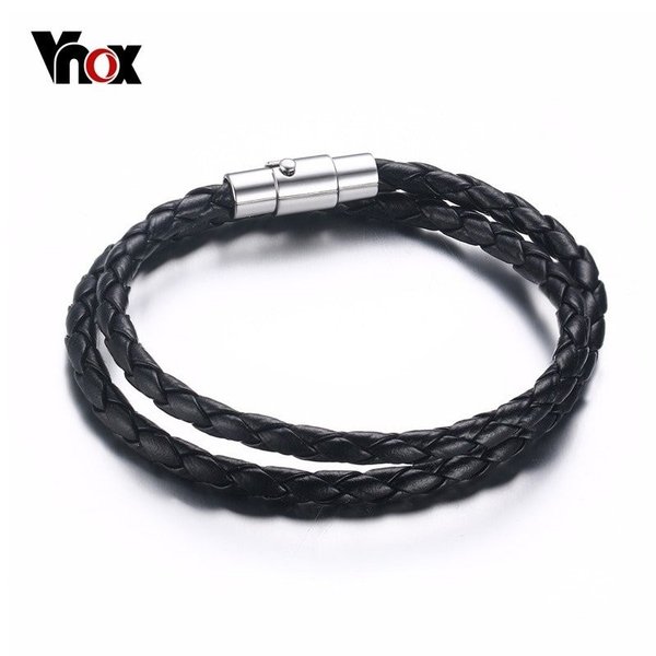 【送料無料】 ブレスレット レザー ビンテージ カジュアル ブラック バンド メッシュ ラップ 両面 バングル 磁石 留め金 黒 おしゃれ 大人