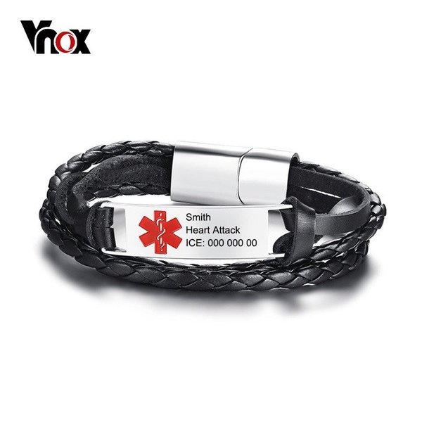【クーポン利用で4670円】 ブレスレット メンズ 無料名入れ刻印 メディカルアラート ID IDブレスレット..