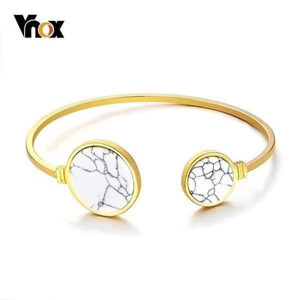 【送料無料】 バングル ブレスレット レディース ステンレス カフブレスレット ナチュラル 結婚式 パーティー ストーン ゴールド オープン 華奢 カフ トーン...