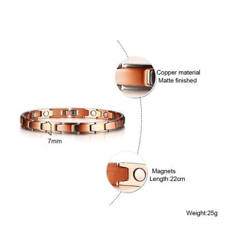 【送料無料】 ブレスレット レディース 調整可能 関節炎 マグネティック 磁石 癒し ブロンズ サイズ フリーサイズ ヒーリング ヘルスケア
