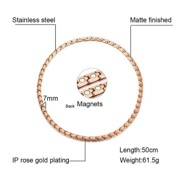 【送料無料】 ネックレス 関節炎 マグネティック 磁石 エレガント セラピー レディース 襟 首輪 バック ヘルスケア 健康 リリーフ ネック 偏頭 ヘッド痛 頭 肩 50cm チャーム