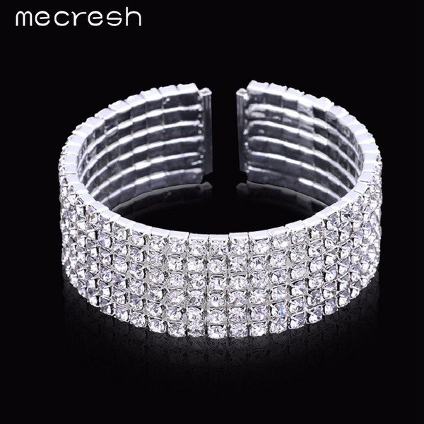 【送料無料】 クラシック クリスタル ブライダル ブレスレット バングル 結婚式 ウェディング ジュエリー ラグジュアリー シルバー ラインストーン 行 レディ...