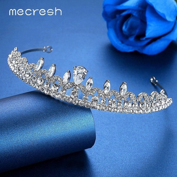 【クーポン利用で5650円】 ヘアアクセ ゴージャス キュービック ジルコニア クラウン 王冠 ティアラ シルバー クリスタル 植物 プラント ブライダル ヘア...