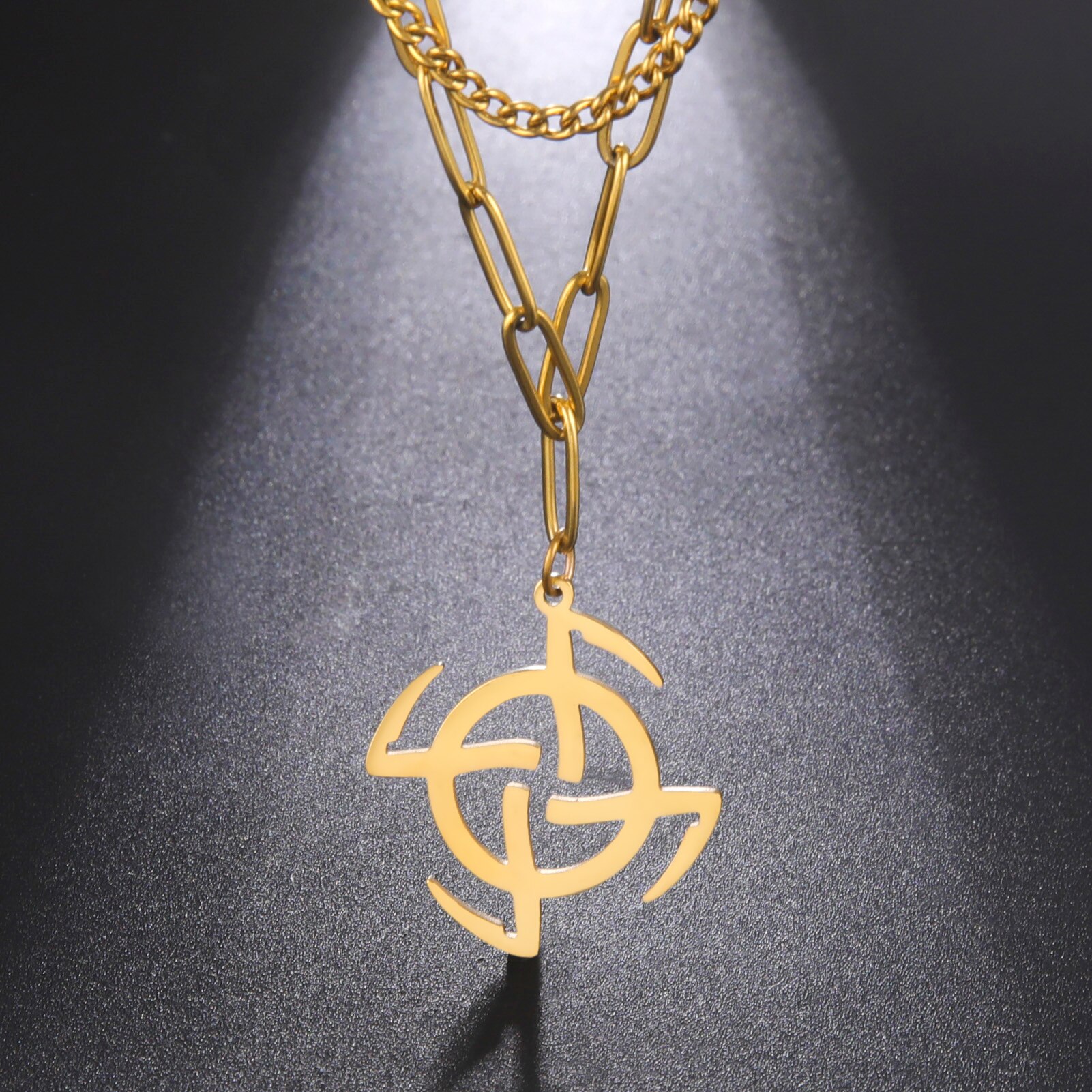 【送料無料】 ペンダント ネックレス ステンレス ビンテージ チェーン レース レディース 女性 スラブ ..