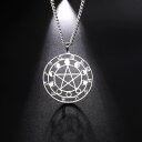 【クーポン利用で3720円】 ネックレス シルバー ステンレス レース レディース 女性 魔術 ウィッチクラフト 12 星座 五芒星 スター 占星術 スチール カラー ジュエリー 誕生日 ギフト