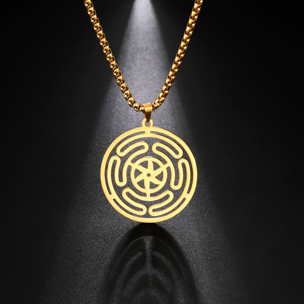 【送料無料】 ネックレス ステンレス レース メンズ 男性 ヘカテ 車輪 ウィール ウィッカ ストロファロ..