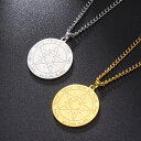 【送料無料】 ペンダント ネックレス アザラシ ステンレス レース レディース 女性 シール ソロモン 五芒星 スター スチール スーパーナチュラル 保護 プロテクション お守り ジュエリー オカルト ギフト(4)