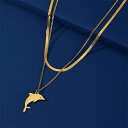【クーポン利用で2920円】 ペンダント ネックレス イルカ ゴールド ステンレス 動物 アニマル チェーン レース レディース 女性(4)