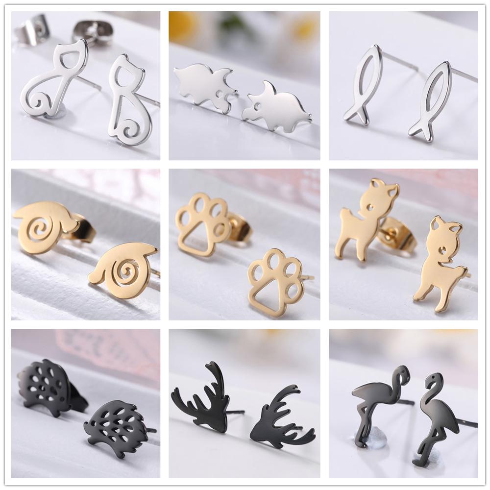 【送料無料】 かわいい 動物 アニマル スタッド ピアス フラミンゴ ヘッジホッグ 鹿 ディアー チワワ ..
