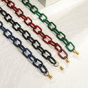 【送料無料】 メガネチェーン アクリル プラスチック レジン 樹脂 チェーン ストラップ レディース 女性 大 サングラス アイウェア 眼鏡 アクセサリー ファ...