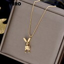 【クーポン利用で2790円】 ネックレス ウサギ アナウサギ ステンレス チェーン シンプル レース レディース 女性 スチール 可動式 うさぎ ラビット 気質 パーソナリティ メカニカル 鎖骨 ハンドメイド
