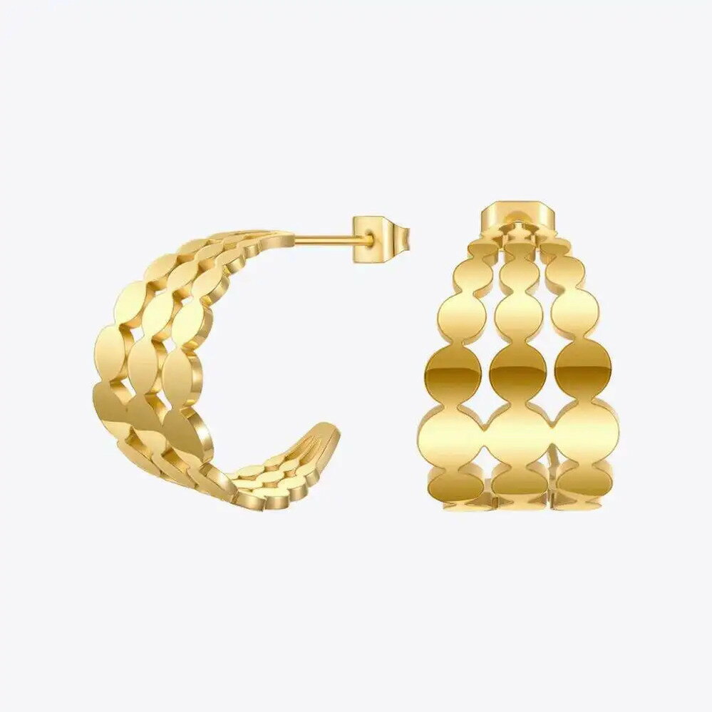 【送料無料】 ペンダント ピアス ステンレス ゴールド レディース ドット スタッド スチール ファッション ジュエリー カラー ギフト E