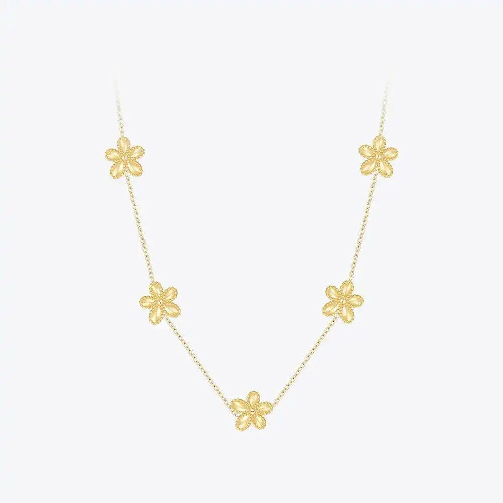 【送料無料】 ペンダント ネックレス 花 フラワー ステンレス ゴールド レディース ポルカ ドット 襟 パラ スチール カラー ジュエリー P(4)