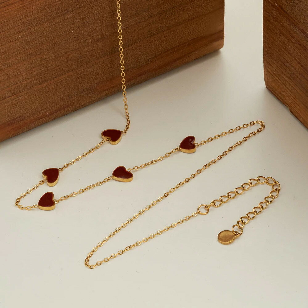 【クーポン利用で7680円】 ネックレス ステンレス ゴールド チェーン ピンク ハート レディース パラ ..