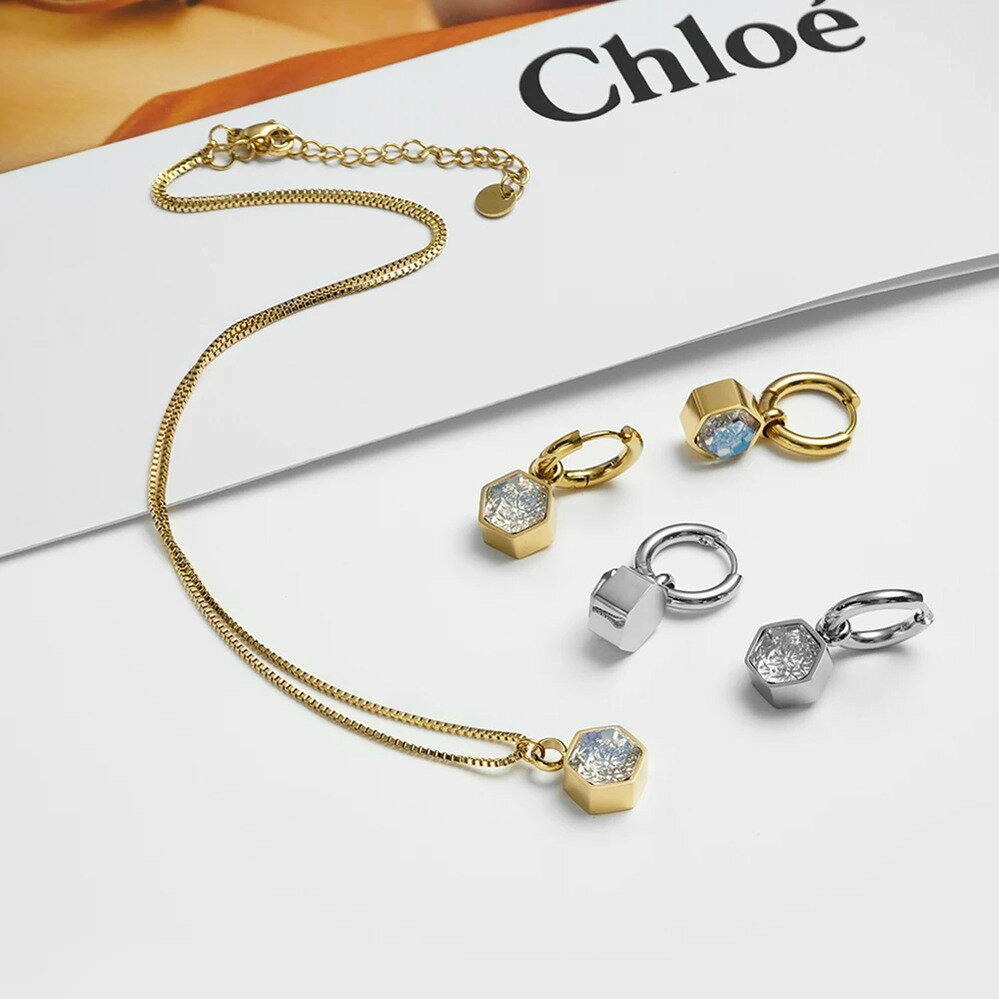 【クーポン利用で8030円】 ペンダント ピアス ネックレス ジルコニア ステンレス ゴールド レディース ..