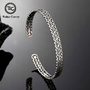 【送料無料】 バングル ブレスレット シルバー ビンテージ レディース エスニック 透かし アウト オープニング 縁起の良い クラウド タイ プレート パーソナ...