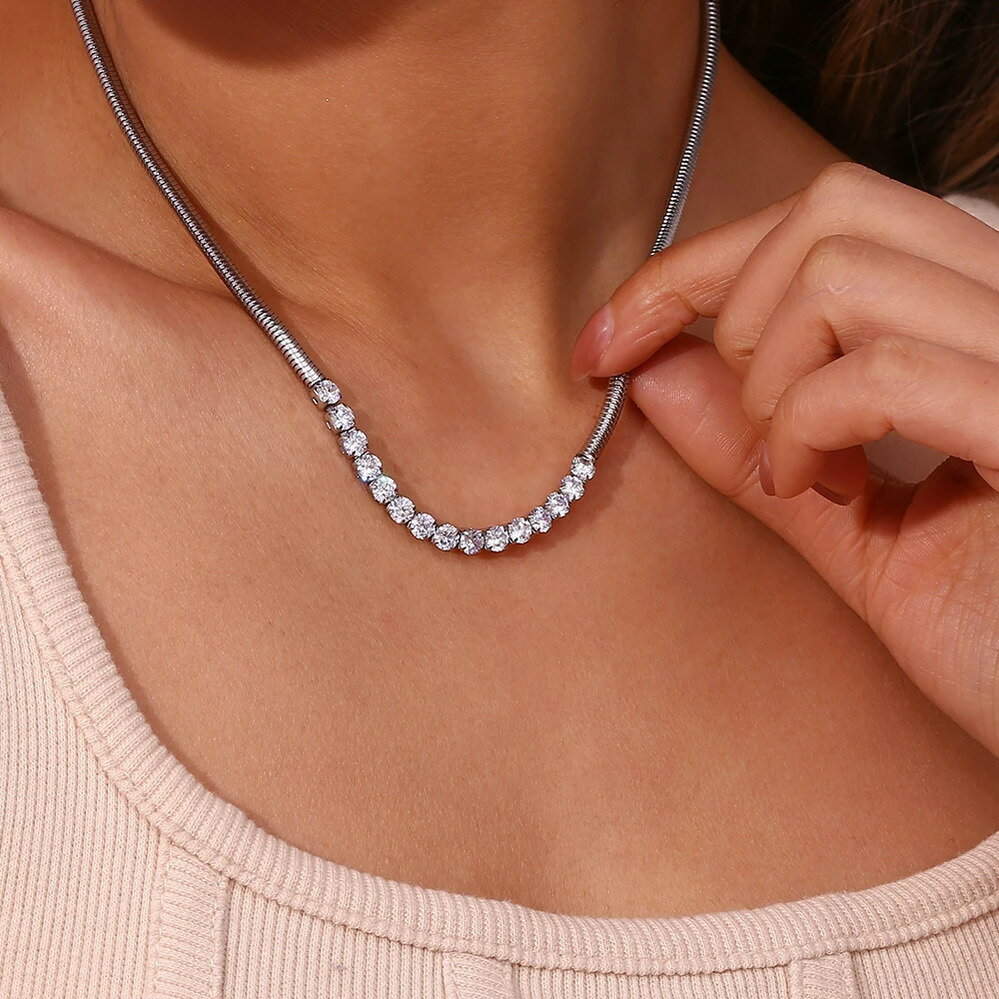 【送料無料】 チョーカー ネックレス 動物 アニマル ジルコニア チェーン ストーン レディース 新しい 年 ジュエリー Y2K クリスマス ギフト 厚い 蛇 ...