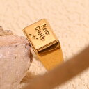 【送料無料】 指輪 リング ステンレス ゴールド スクエア レディース 上 カラー スチール 18K 四角 防水 ガール 低刺激性(4)