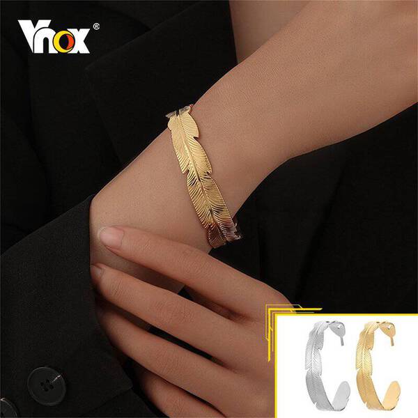 【送料無料】 バングル ブレスレット ハート 羽根 フェザー ステンレス チェーン レディース タイ ファッション スタイル カフ アンチ アレルギー スチール...